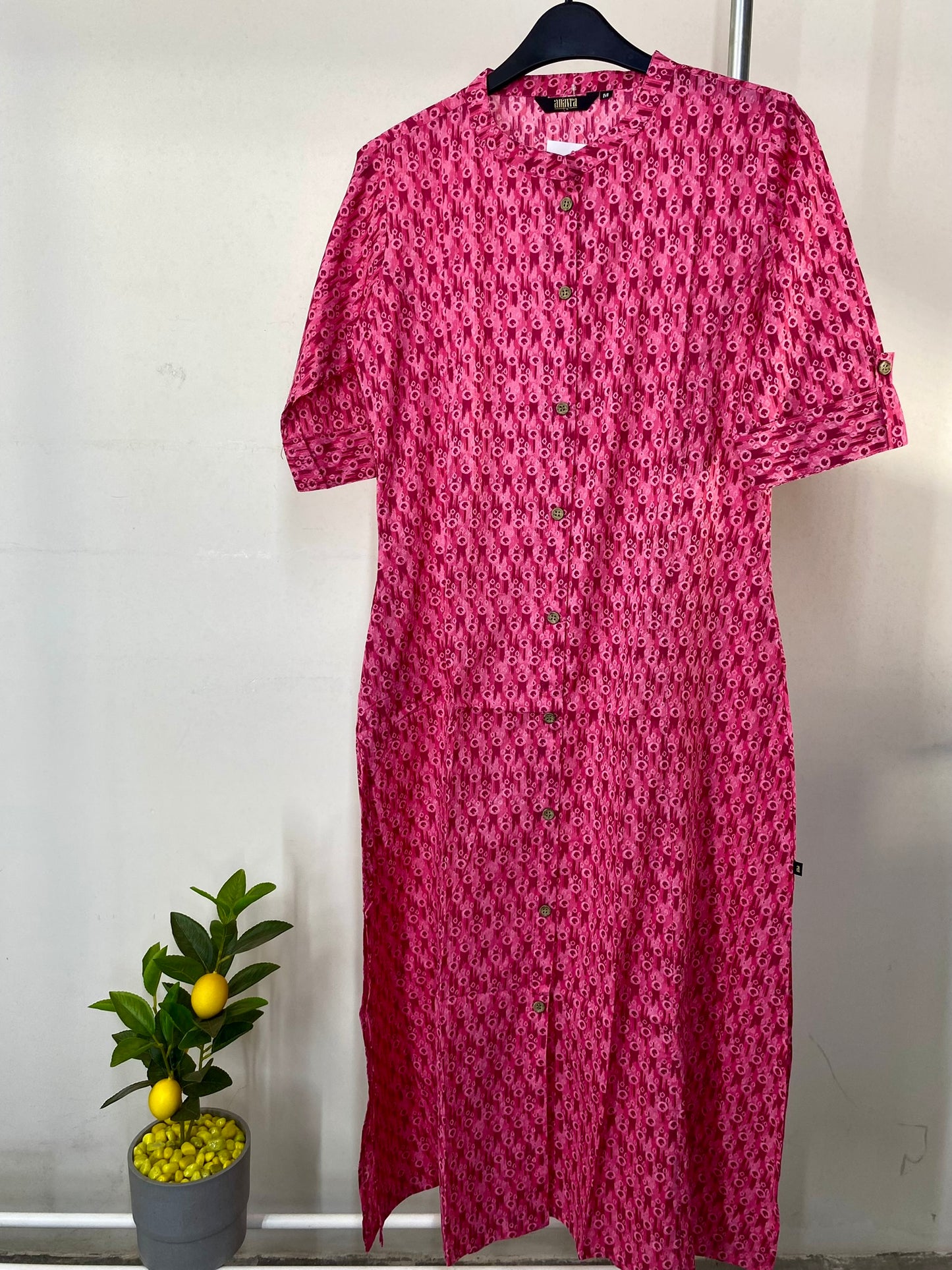 161562PINK - Womens KURTHI TOP