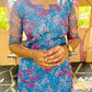 Eilaa - Blue Floral Organza Top