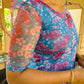 Eilaa - Blue Floral Organza Top