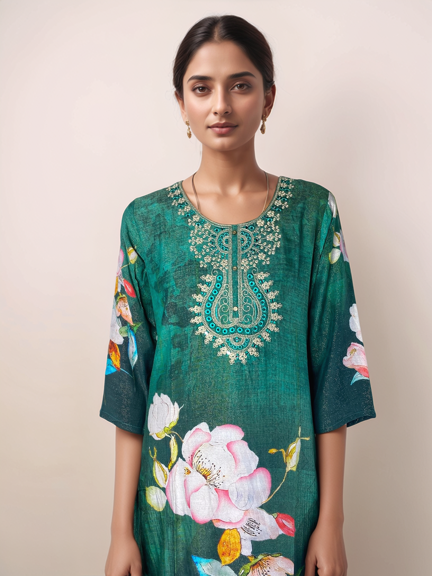 3005018C3 - Womens KURTHI TOP Green