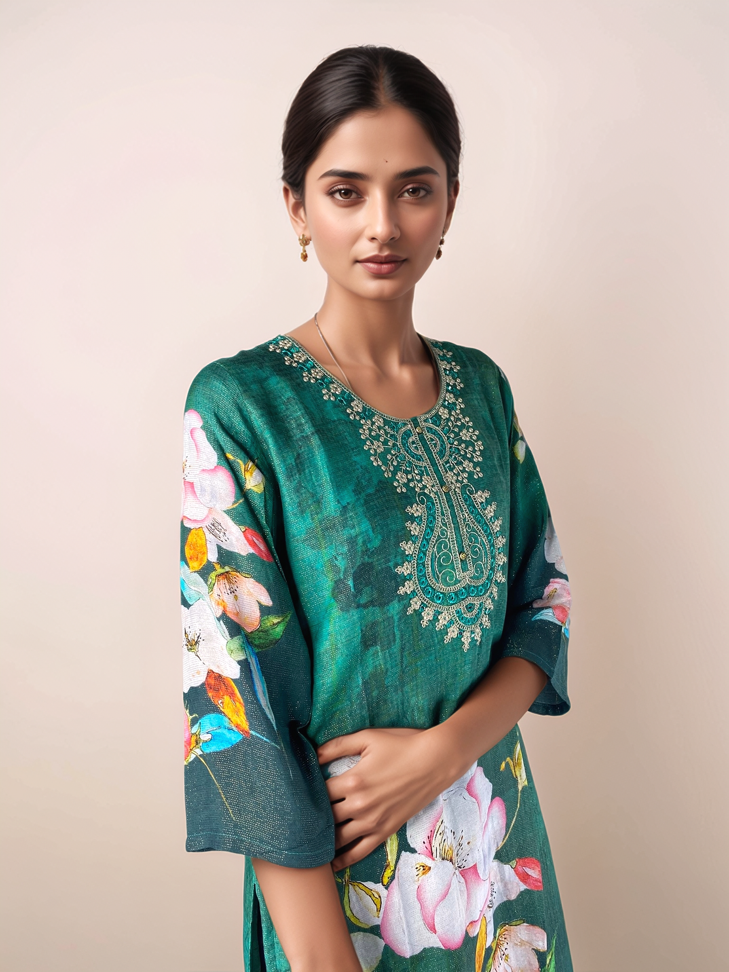 3005018C3 - Womens KURTHI TOP Green