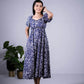 Eilaa - Navy Blue Floral puff sleeve Maxi Dress PSD404-MD990