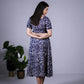 Eilaa - Navy Blue Floral puff sleeve Maxi Dress PSD404-MD990