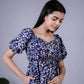 Eilaa - Navy Blue Floral puff sleeve Maxi Dress PSD404-MD990