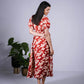 Eilaa - Rust Red with Beige Maxi Dress PSD405-MD1037