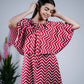 Eilaa - Red & White Cape Style Dress PSD201S-MD318