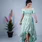 Eilaa - Light Blue High-Low Smocked Dress PSD409-MD504