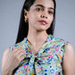 Eilaa - Multi colored Floral Bow-tie Top PST302-MT741