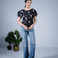 Eilaa - Black Floral Ruffled Top PST303-MT192
