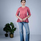Eilaa - Red Chevron Tiered Tunic PST305-MT379