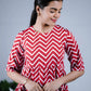 Eilaa - Red Chevron Tiered Tunic PST305-MT379