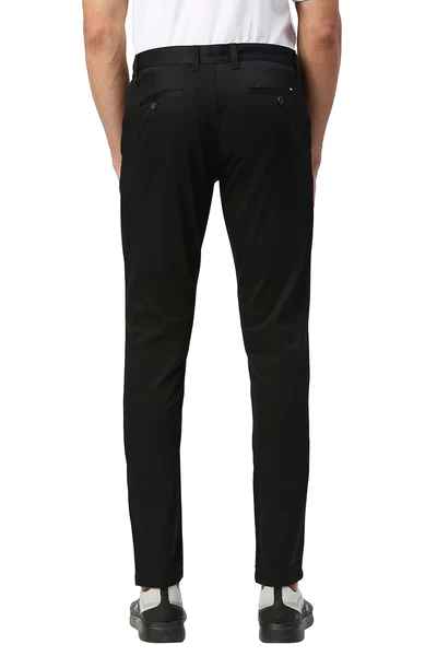 BASICS Mens  BLACK TAPERED TROUSER 22BTR51023 FLATFRONT