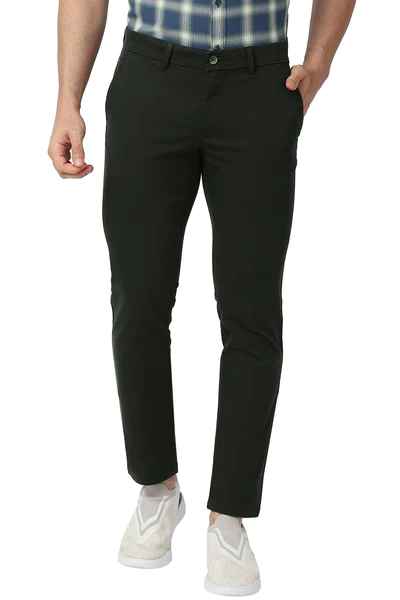BASICS Mens  DARK GREEN TAPERED TROUSER 23BTR50294 FF