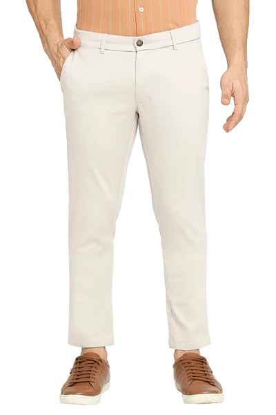 BASICS Mens  LIGHT GREY TAPERED TROUSER 23BTR51583 FLATFRONT