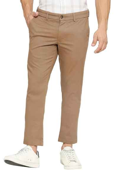 BASICS Mens  LIGHT BROWN TAPERED TROUSER 23BTR51563 FLATFRONT