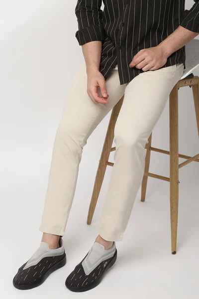 BASICS Mens  BEIGE TAPERED TROUSER 23BTR50292 FF