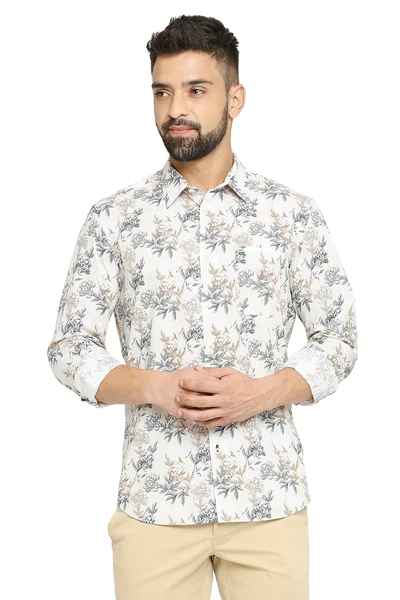 BASICS Mens  BEIGE SLIM SHIRT 23BSH51919 LS