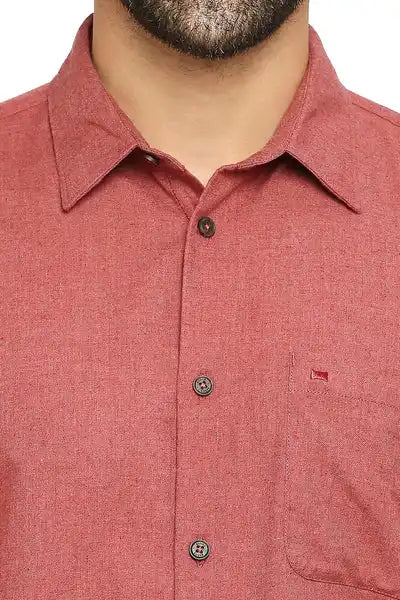 BASICS Mens  RED SLIM SHIRT 23BSH52057 LS