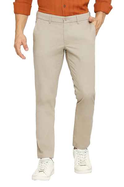 BASICS Mens  KHAKI TAPERED TROUSER 23BTR51562 FLATFRONT