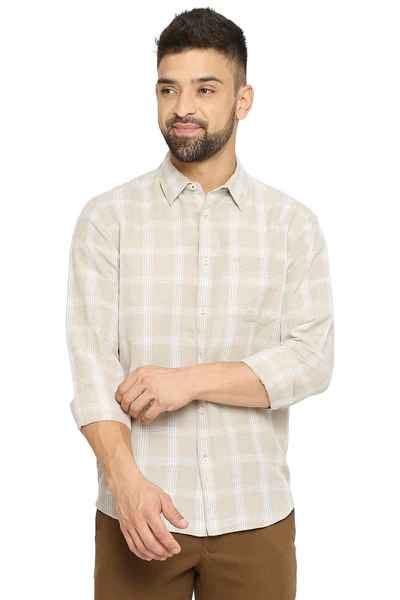 BASICS Mens  BEIGE SLIM SHIRT 23BSH51473 HS