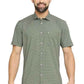 BASICS Mens  GREEN SLIM SHIRT 23BSH51909 HS