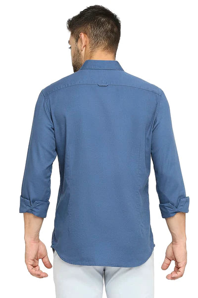 BASICS Mens  BLUE SLIM SHIRT 23BSH51963 HS