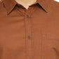 BASICS Mens  BROWN SLIM SHIRT 23BSH51962 HS