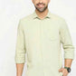 BASICS Mens  OLIVE SLIM SHIRT 23BSH51747 LS