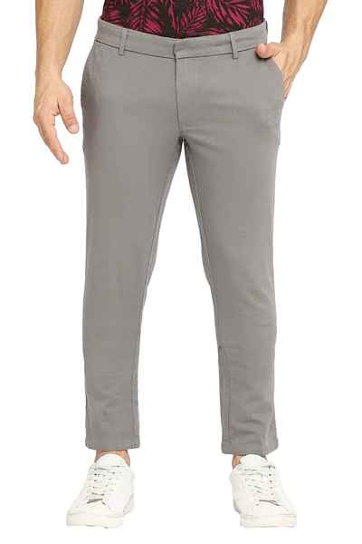 BASICS Mens  DARK GREY TAPERED TROUSER 23BTR51654 FLATFRONT