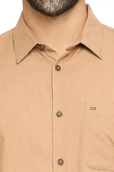 BASICS Mens  KHAKI SLIM SHIRT 23BSH52056 LS