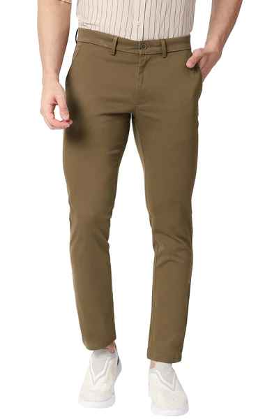 BASICS Mens  BROWN TAPERED TROUSER 23BTR50302 FF