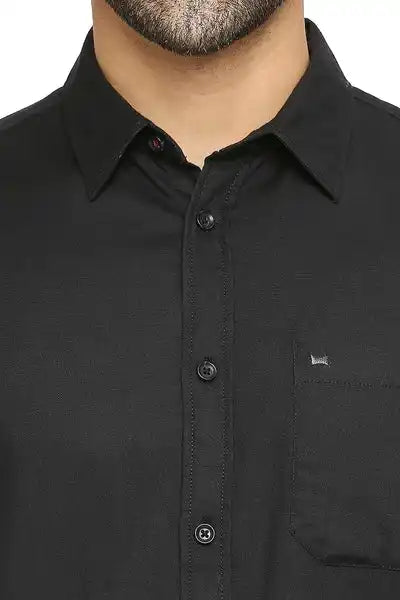 BASICS Mens  BLACK SLIM SHIRT 23BSH51966 HS