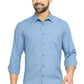 BASICS Mens  BLUE SLIM SHIRT 23BSH52059 LS