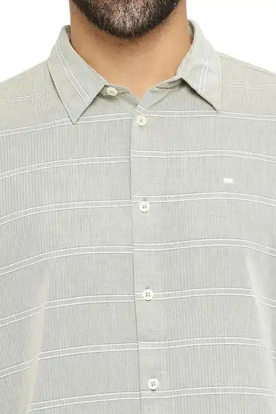 BASICS Mens  OLIVE SLIM SHIRT 23BSH51640 LS