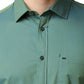 BASICS Mens  GREEN SLIM SHIRT 23BSH52252 LS