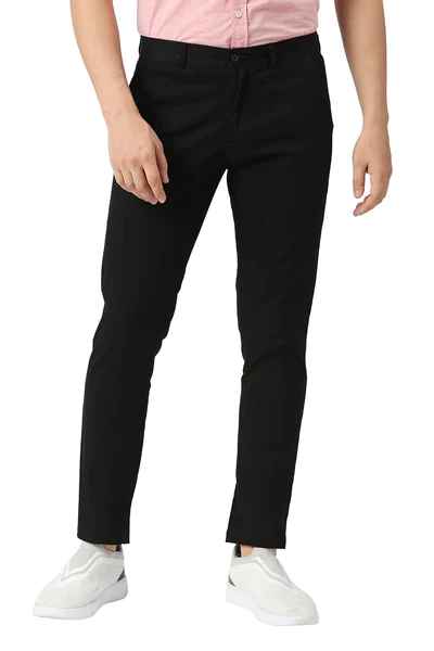 BASICS Mens  BLACK TAPERED TROUSER 23BTR51390 FF