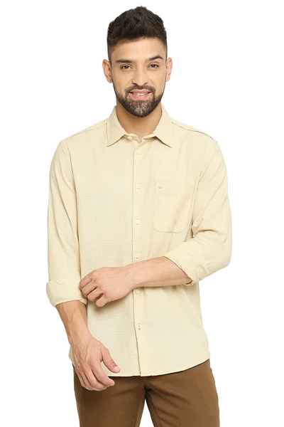 BASICS Mens  BEIGE SLIM SHIRT 23BSH51524 HS