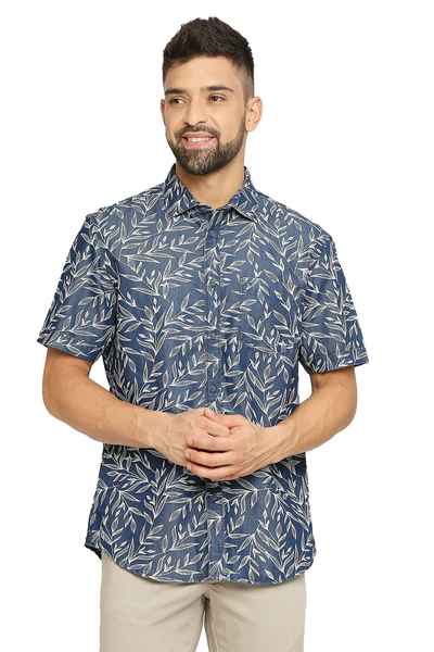 BASICS Mens  BLUE SLIM SHIRT 23BSH51924 LS