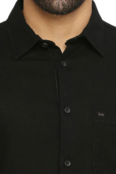 BASICS Mens  BLACK SLIM SHIRT 23BSH51526 HS