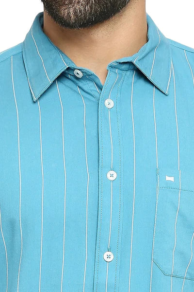 BASICS Mens  BLUE SLIM SHIRT 23BSH51644 HS