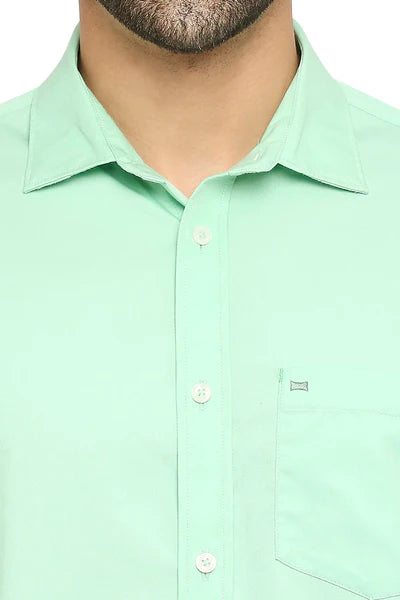 BASICS Mens  GREEN SLIM SHIRT 23BSH51689 LS