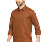 BASICS Mens  BROWN SLIM SHIRT 23BSH51962 HS