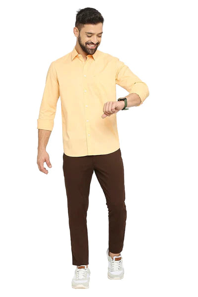 BASICS Mens  ORANGE SLIM SHIRT 23BSH51506 LS