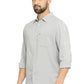 BASICS Mens  GREY SLIM SHIRT 23BSH51881 HS