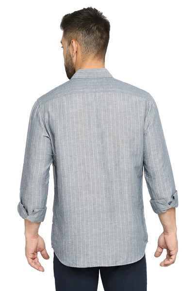 BASICS Mens  GREY SLIM SHIRT 23BSH51927 HS