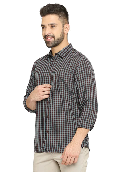 BASICS Mens  WINE SLIM SHIRT 23BSH51534 LS