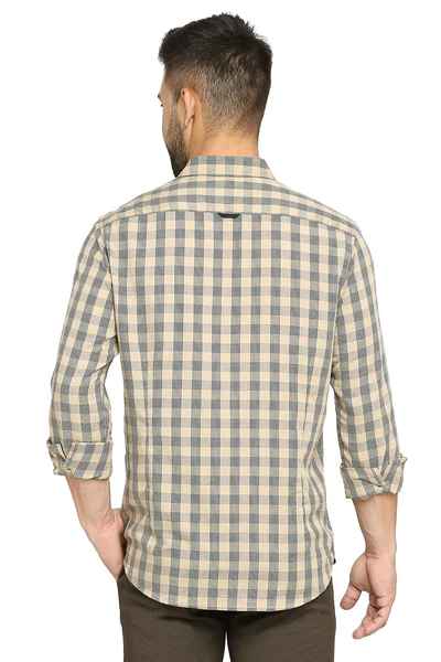 BASICS Mens  BEIGE SLIM SHIRT 23BSH51531 LS