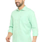 BASICS Mens  GREEN SLIM SHIRT 23BSH51689 LS