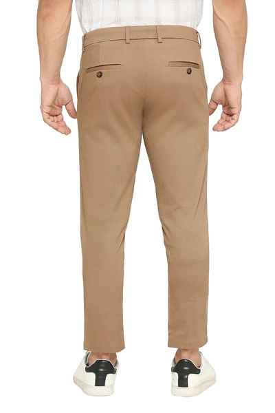 BASICS Mens  LIGHT BROWN TAPERED TROUSER 23BTR51563 FLATFRONT