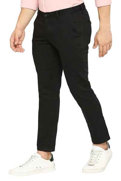 BASICS Mens  BLACK TAPERED TROUSER 23BTR51578 FF